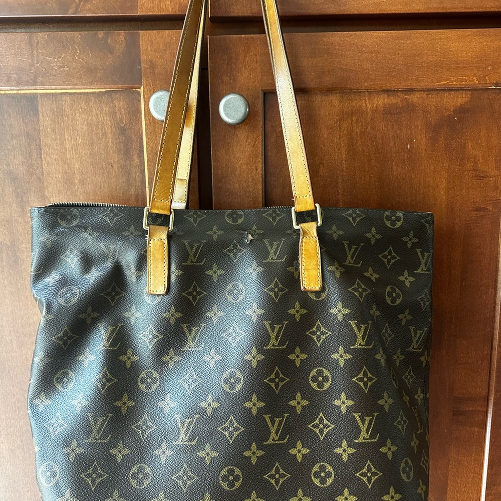 Louis Vuitton Cabas Mezzo Monogram Tote | Vintage Authentic LV Shoulder Bag - Picture 2 of 13